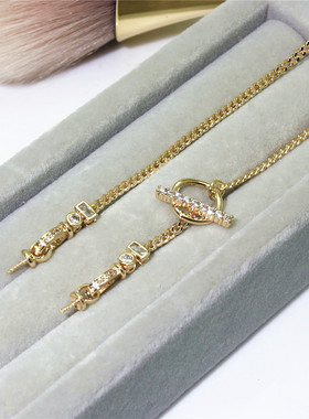 首饰diy配件镀金OT扣蛇骨链半成品自己加吊坠40厘米长项链材料