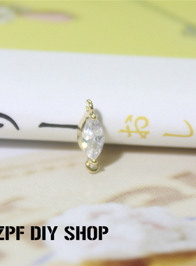 真金电镀小挂件延长链水滴钻吊坠