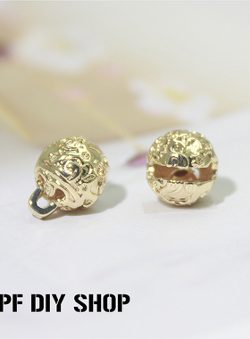 diy镀金防过敏饰品小铃铛吊坠