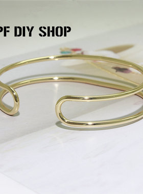 diy电镀金首饰编织开口宽版手镯