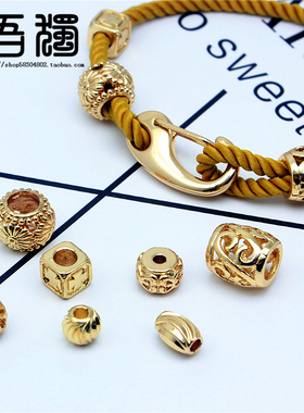 diyK金配件桶珠隔珠创意制作手链搭配珠5-10MM饰品配珠路路通珠子