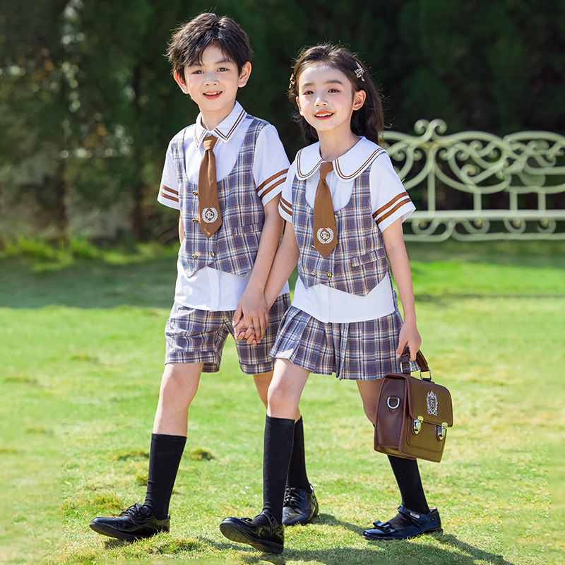 套装学院风班服幼儿园园服校服小学生英伦风儿童合唱演出服夏装