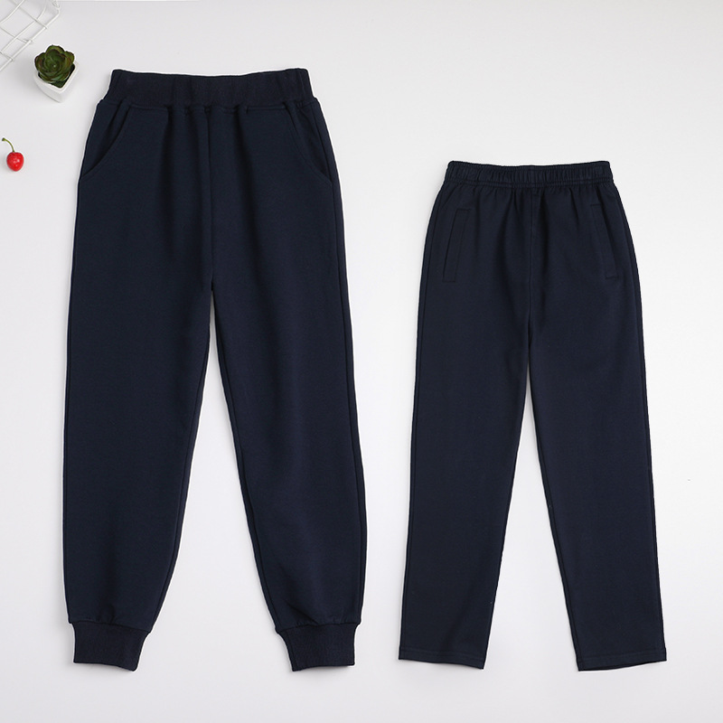 男童运动裤深蓝女童卫裤棒球服儿童校裤夏季小学生校服裤子藏青色