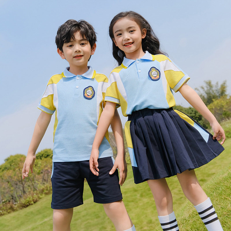 幼儿园园服夏装小学生校服套装学院风运动班服儿童演出服夏季新款