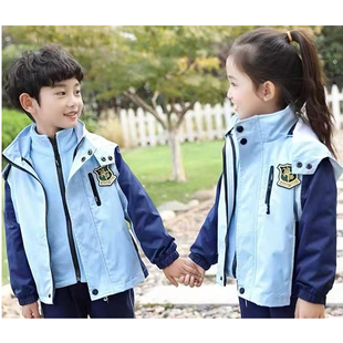 THB1908儿童冲锋衣校服内胆可拆卸小学生冬季 班服加厚两件套保暖
