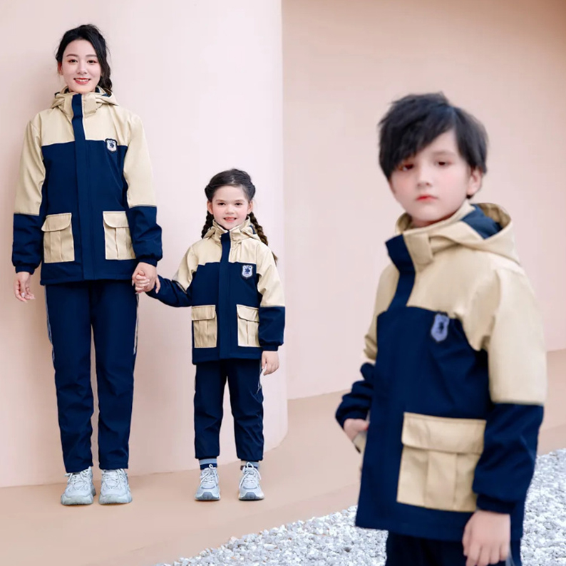 221冲锋衣园服校服拼色儿童定做订做三合衣防水防风登山户外男女