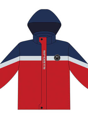 QLX22806新款小学生校服冬季加绒冲锋衣套装三合一可拆卸外套红色