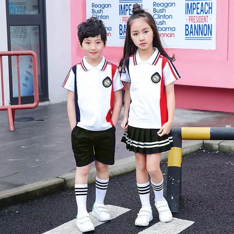 幼儿园园服夏装短袖男女儿童英伦学院风小学生校服套装毕业服