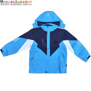 23003冲锋衣校服湖蓝色拼藏青色户外男女同款中大童高中生加厚冬