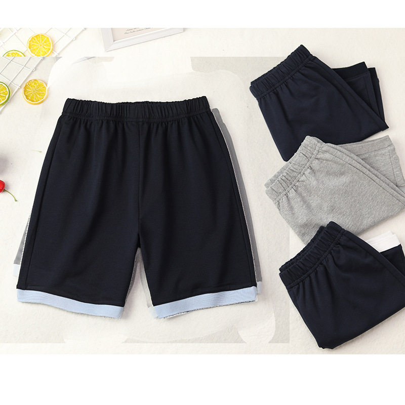 小学生校服短裤子藏青色男童运动短裤女童夏天裤子螺纹脚校园服