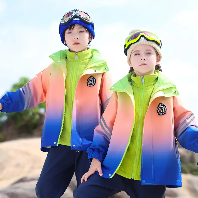 幼儿园园服小学生秋冬可拆卸冲锋衣校服儿童三合一班服防风三件套