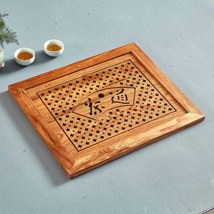 花梨木红木茶盘茶桌茶台实木嵌入式大理石盖板茶托漏水板定制尺寸