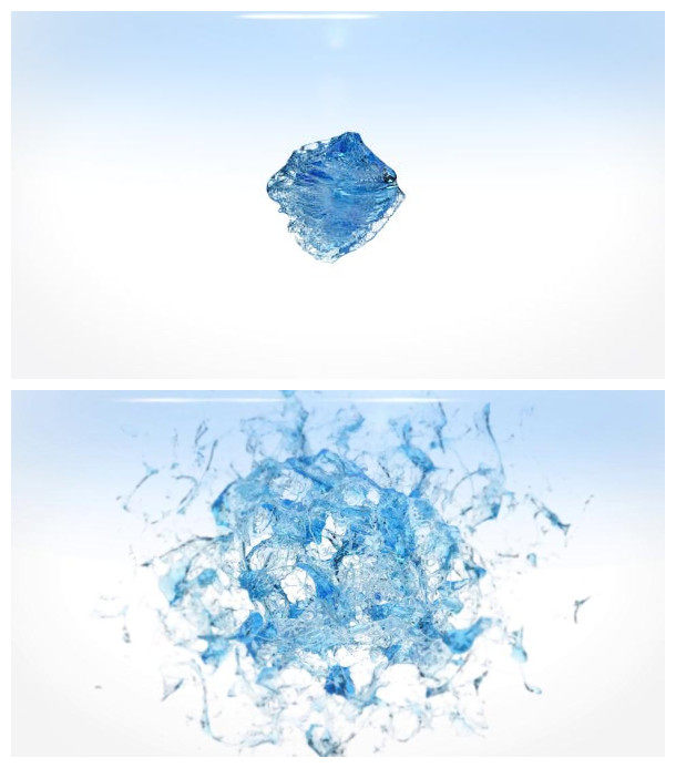 液体飞溅流体水特效效果演绎logo标志动画视频片头ae模板设计素材