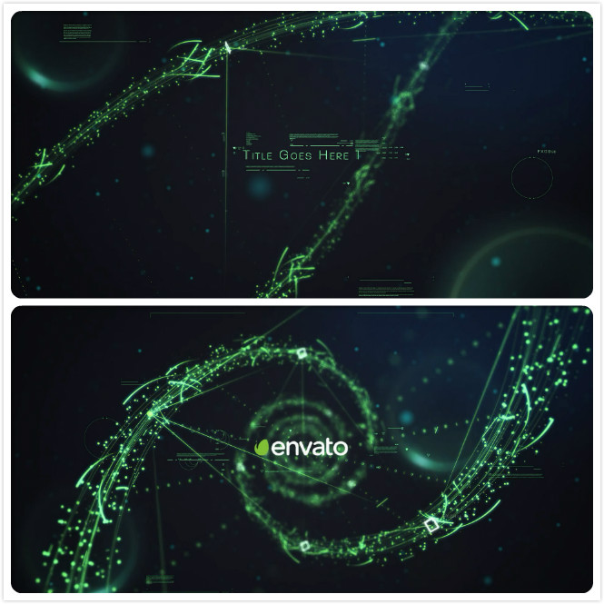 高科技炫酷科幻DNA粒子轨迹特效ae片头开场模板
