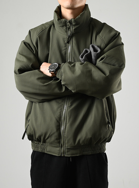 XGI美式立领棉衣男冬季棉袄情侣加厚夹克外套日系潮牌工装棉服潮