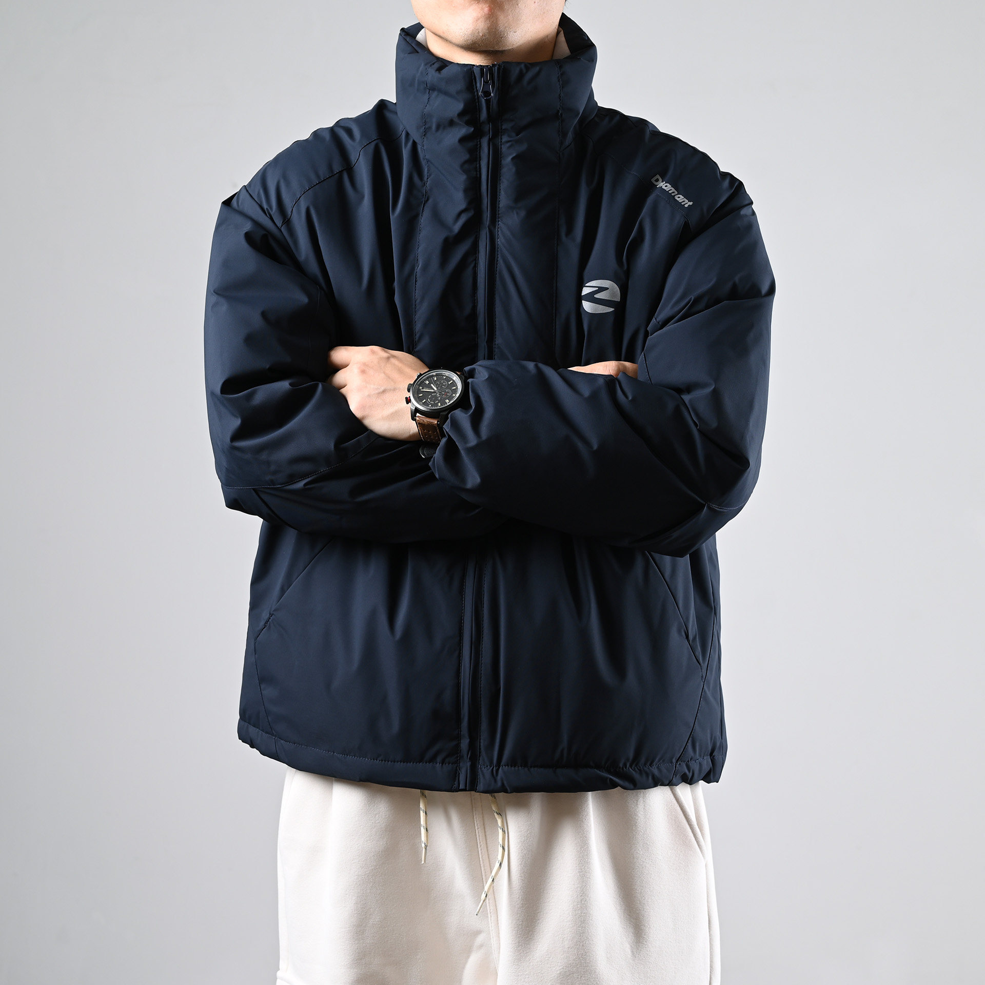 冬季日系潮牌立领棉衣男宽松百搭防风保暖棉服百搭外套潮流