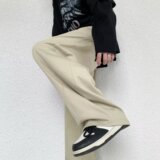 2025新款纯色简约款休闲宽松卫裤直筒运动裤K45P45，男装休闲裤，星座1108-1