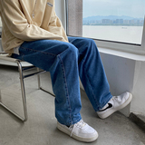 港风2025新款牛仔裤男经典宽松直筒牛仔长裤K360P40，男装牛仔裤，星座1108-1