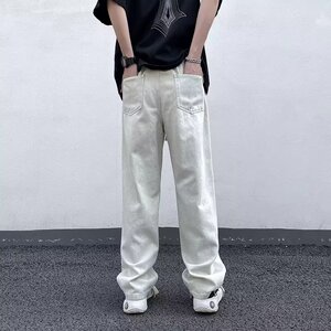 2025夏季新款男士破洞牛仔裤休闲宽松直筒牛仔长裤 K2223 P40图片