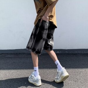 2025夏季新款潮流扎染男士牛仔短裤 DK6675 P45图片
