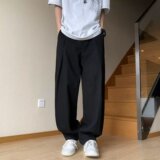 2025夏新款活性纯棉免烫纯色宽松休闲裤K2922P45，男装休闲裤，星座1108-1