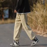 2023日系潮牌工装裤男直筒宽松ins抽绳大码阔腿九分裤潮K911P42，男装工装外套，星座1108-1