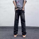 2025夏季新款男士破洞牛仔裤休闲宽松直筒牛仔长裤K2223P40，男装牛仔裤，星座1108-1