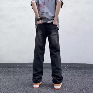 2025夏季新款男士破洞牛仔裤休闲宽松直筒牛仔长裤 K2223 P40图片
