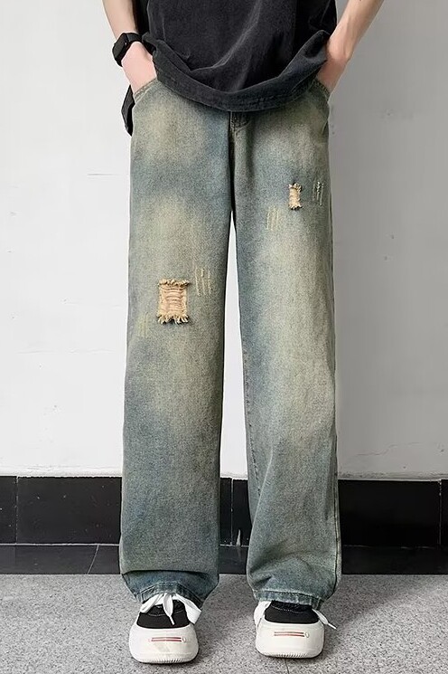 2025新款男士破洞牛仔裤K956P55,男装牛仔裤,星座1108-1