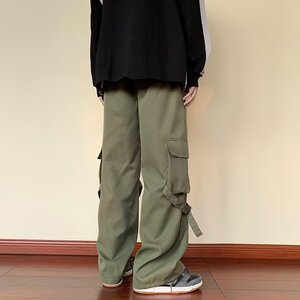 2025春季美式冲锋裤子男痞帅多口袋宽松直筒工装休闲长裤 K27图片