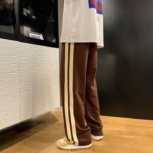 2025春新款韩版简约垂感小众休闲裤条纹宽松直筒拖地裤 K722 P33图片
