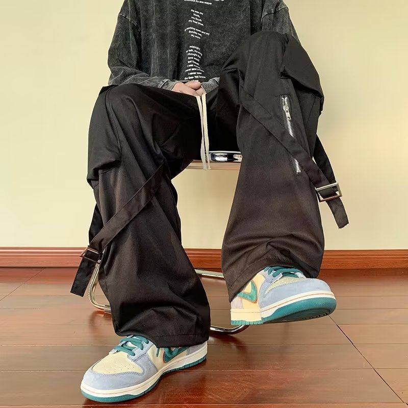 2025春季美式冲锋裤子男痞帅多口袋宽松直筒工装休闲长裤K27,男装工装外套,星座1108-1