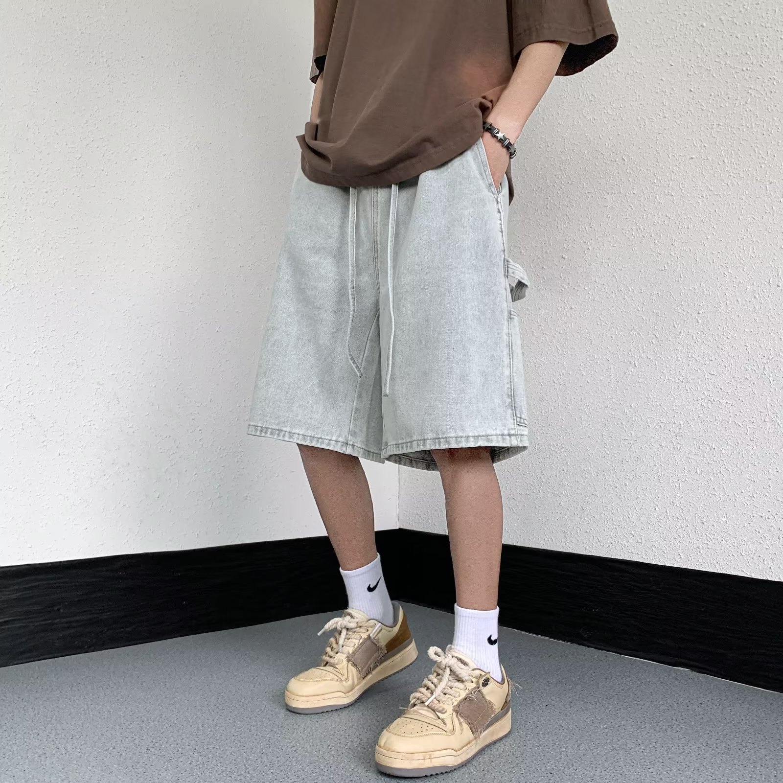 2025夏季新款复古牛仔短裤男五分裤宽松牛仔短裤DK6001P40,男装牛仔裤,星座1108-1