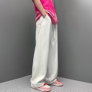 2025新款阔腿冰丝裤男垂感拖地裤宽松直筒运动休闲裤 K180 P35图片