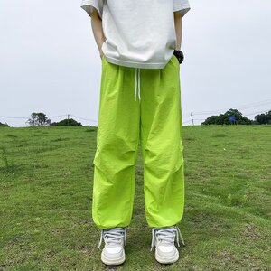 2025夏薄款速干时尚阔腿伞兵裤男降落伞裤子K81P40,彪马蕾哈娜粉红色怎么搭配图片