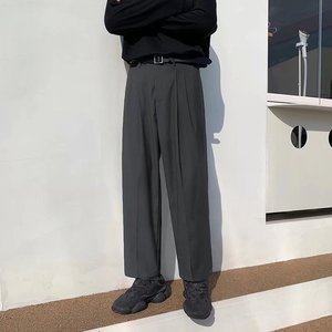 2025新款高腰显瘦休闲九分裤直筒垂坠感阔腿西装裤 K09 P35图片
