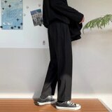 2025新款高腰显瘦休闲九分裤直筒垂坠感阔腿西装裤K09P35，男装西服套装，星座1108-1