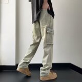 2025新款男士工装牛仔裤复古宽松休闲直筒裤K6088P55，男装牛仔裤，星座1108-1