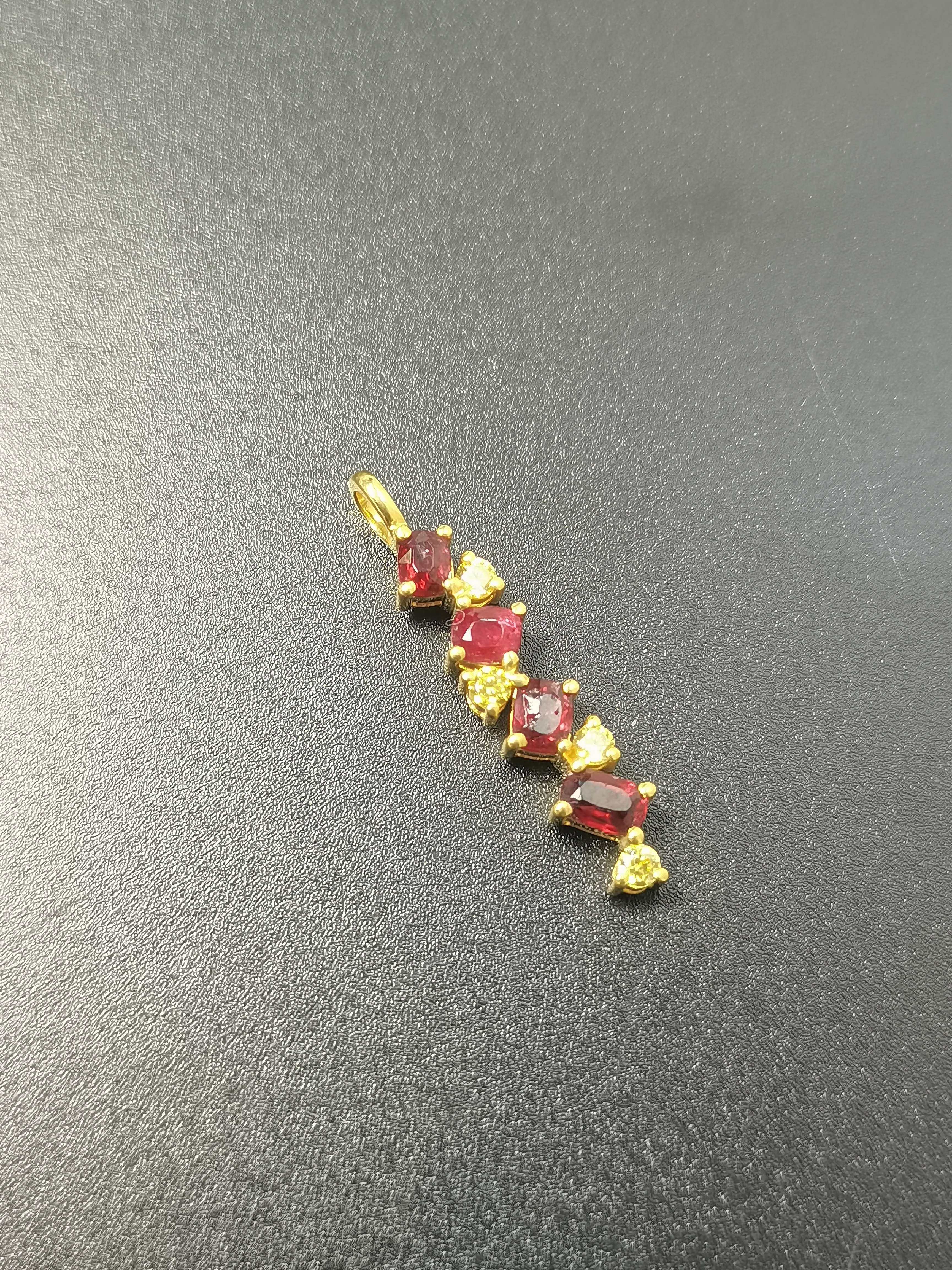 缅甸天然无烧尖晶石配黄蓝宝吊坠项坠/吊坠