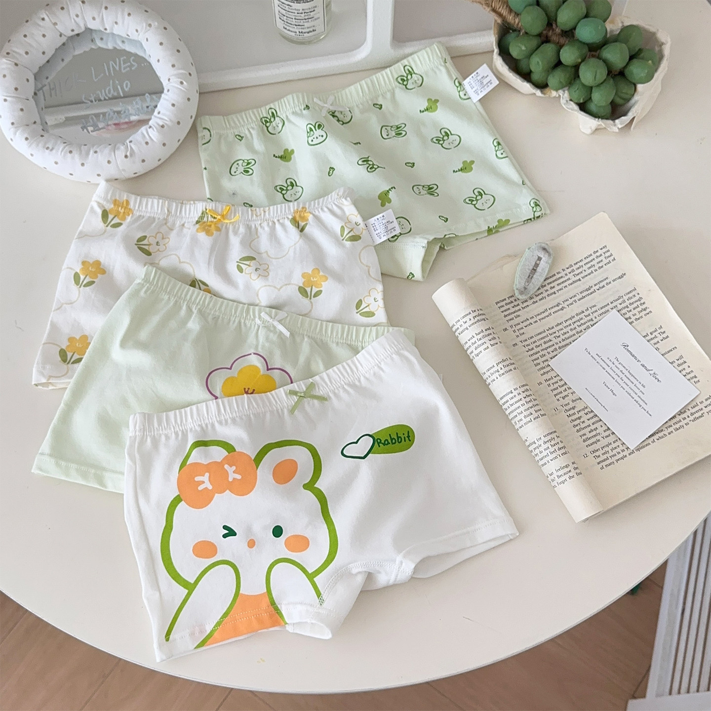 栀了成长记女童装可爱平角柔软内裤2026夏季新款儿童卡通打底短裤