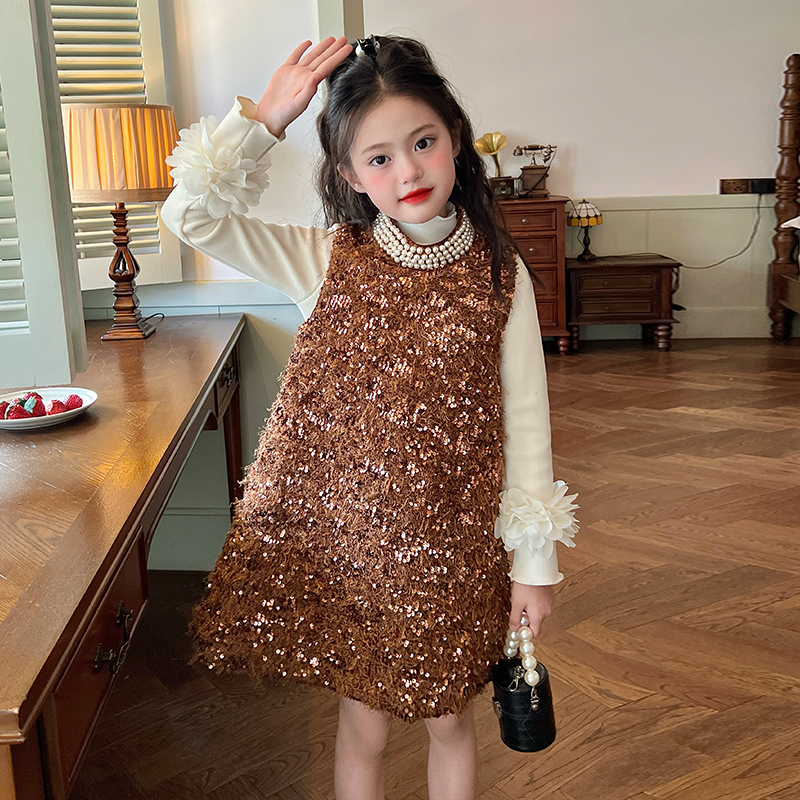 栀了成长记女童名媛风背心裙