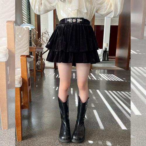 栀了成长记女童百褶半身裙