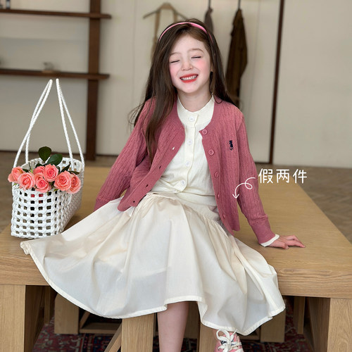 栀了成长记女童春季假两件毛衣