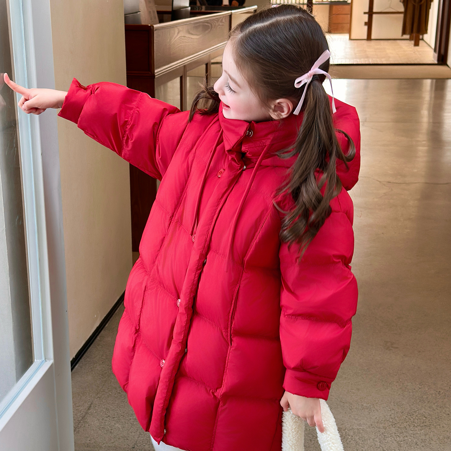 栀了成长记女童90白鸭绒羽绒服