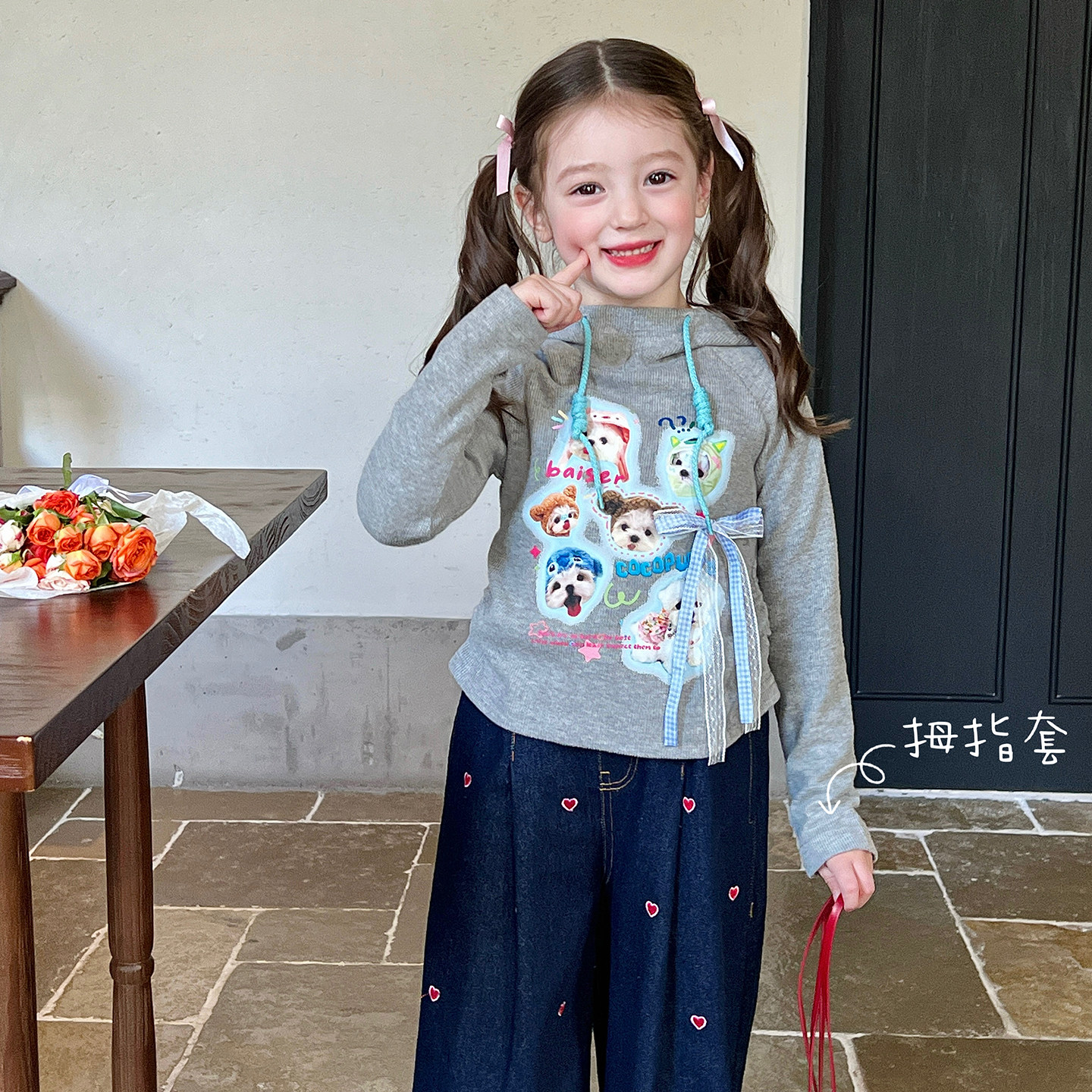 栀了成长记女童装时髦印花连帽上衣秋季儿童女宝休闲百搭长袖T恤,童装/婴儿装/亲子装,T恤,淘宝优惠券,粉丝福利购,淘宝优惠卷