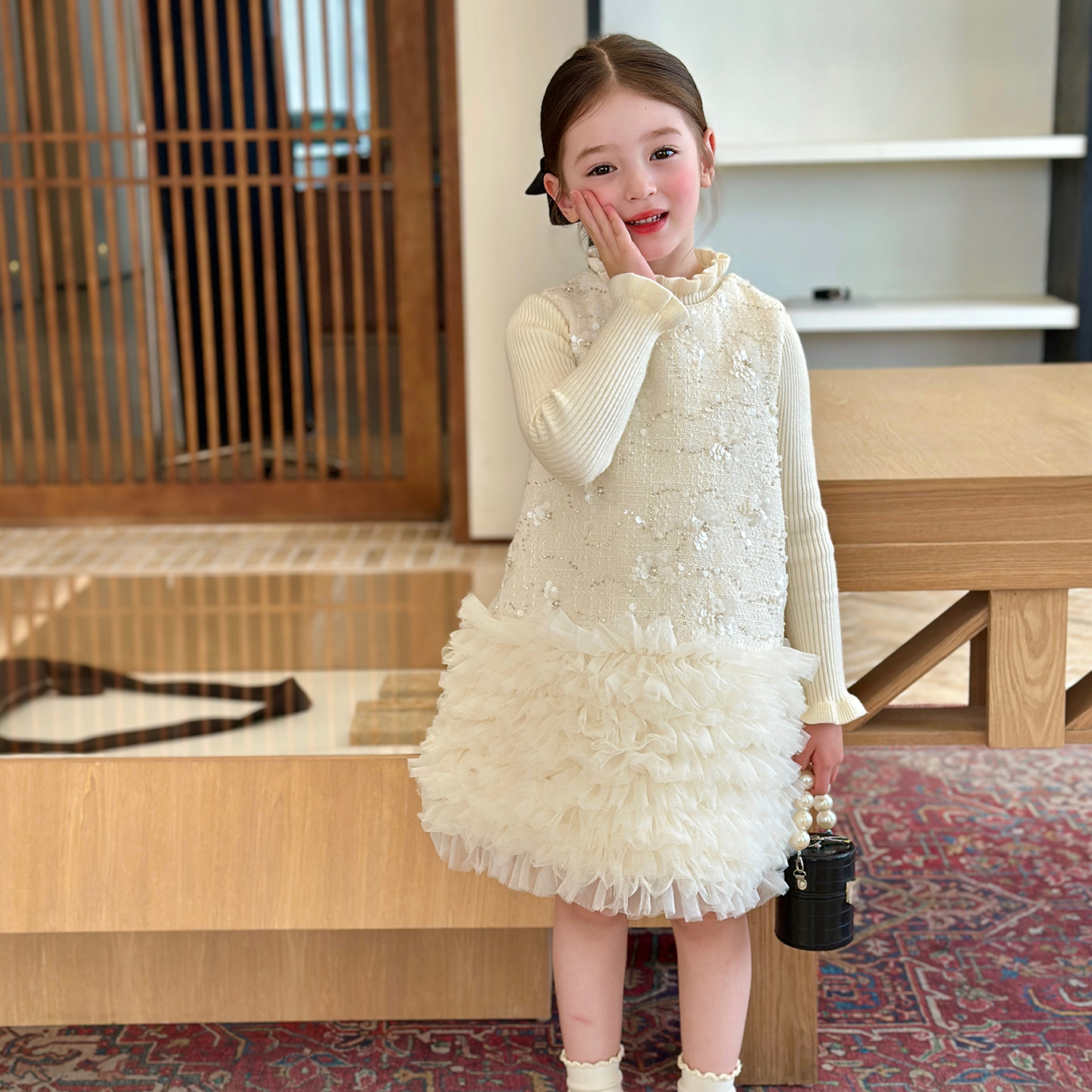 栀了成长记女童冬季加绒连衣裙