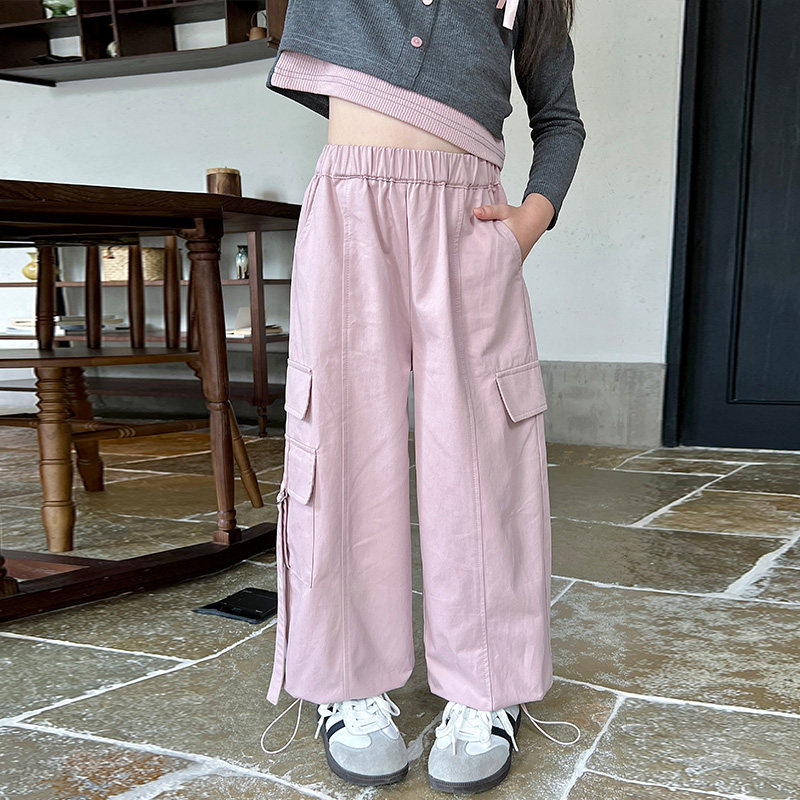 栀了成长记童装女童韩版粉色工装裤春秋儿童宝宝束脚裤小女孩裤子,童装/婴儿装/亲子装,裤子,淘宝优惠券,粉丝福利购,淘宝优惠卷