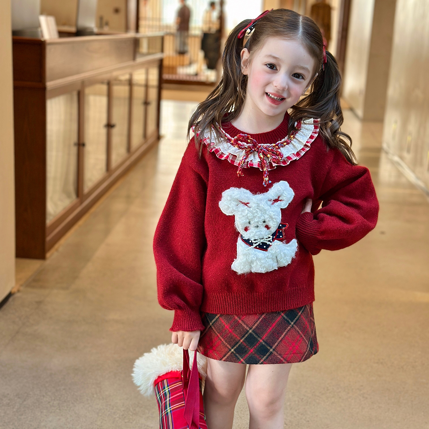 栀了成长记女童冬季可爱毛衣