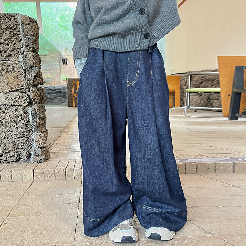 栀子成长记女童时髦牛仔裤