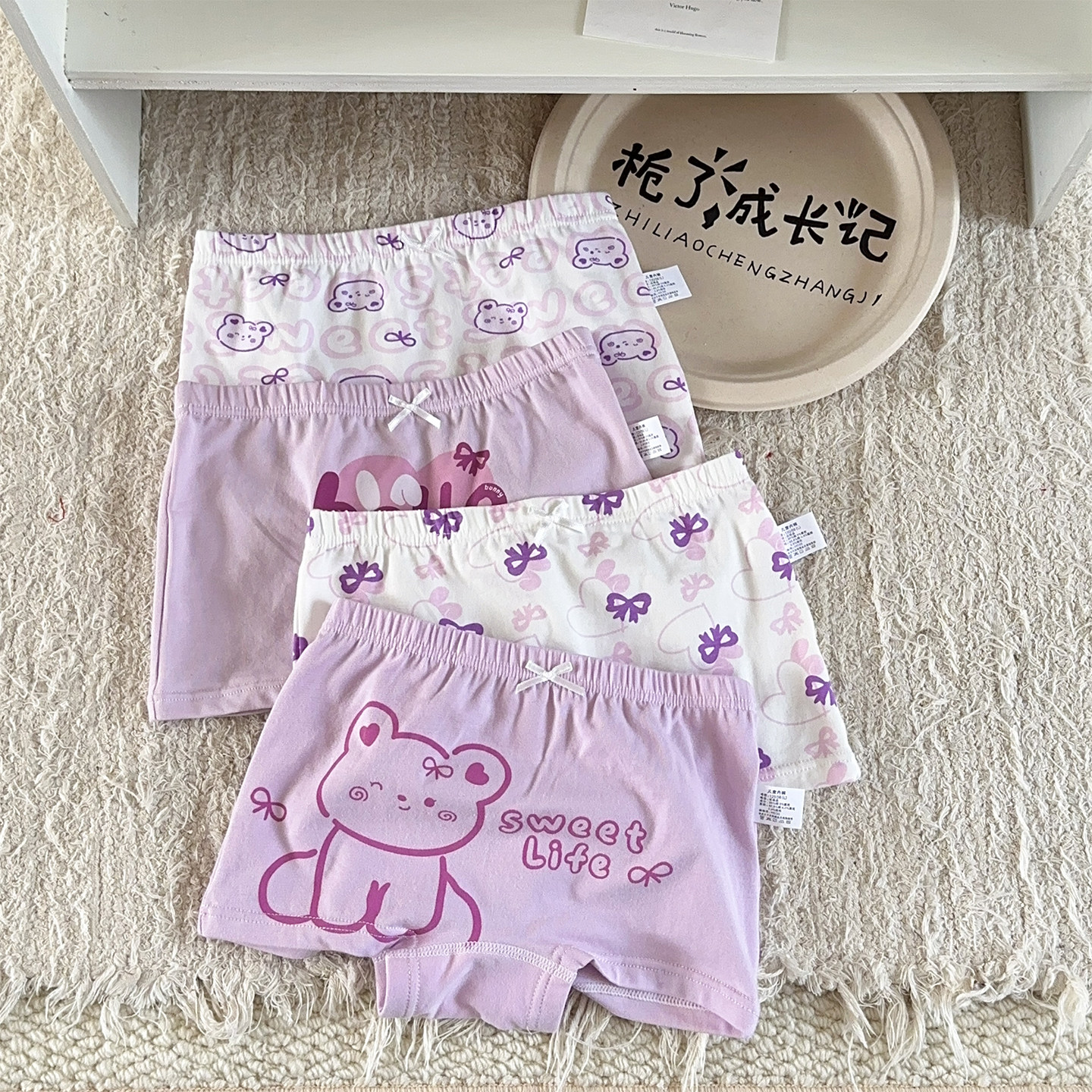 栀了成长记女童装卡通可爱内裤2026夏季新款儿童女宝柔软平角短裤